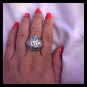 Austrian crystal 14k plated white gold ring