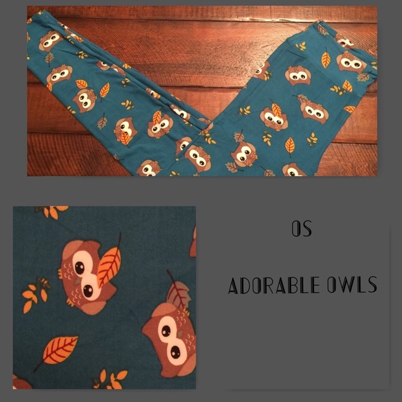 Lularoe legging OS unicorn owls and blue