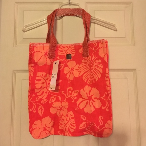 Roxy Orange Fabric Beach Tote Bag NEW SEE DESCRIPT
