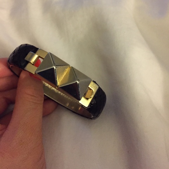 Leather gold cuff