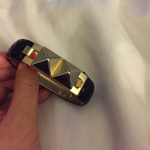 Leather gold cuff