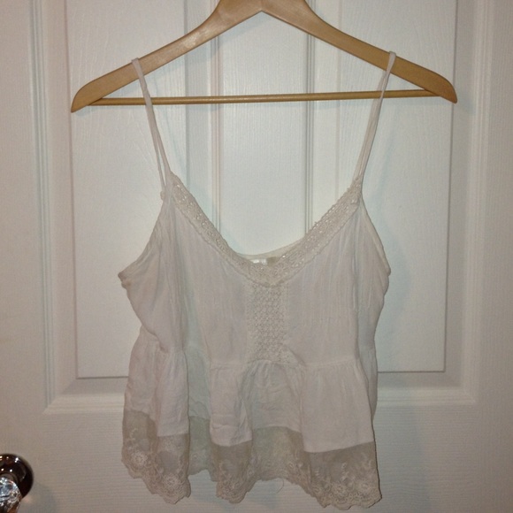 Cream laced top