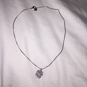 Silver flower necklace