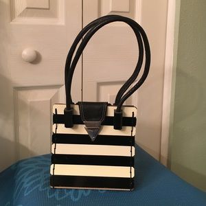 Wooden Paneled Leather Handbag