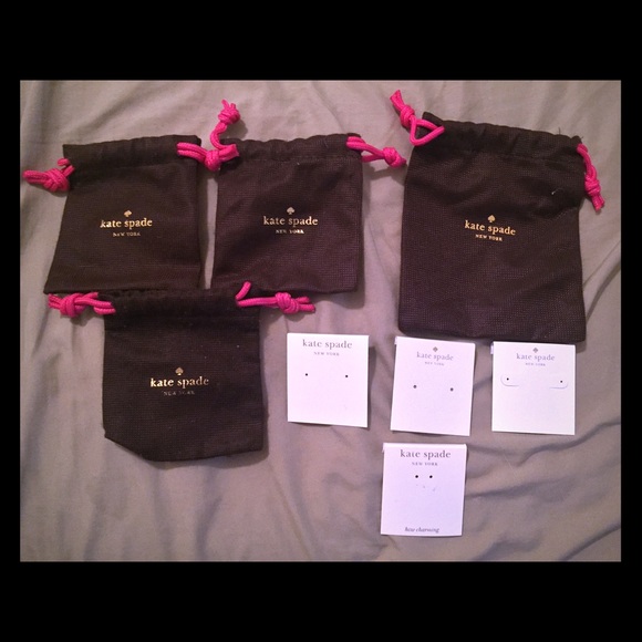 Kate spade dust bags and earring cards tags