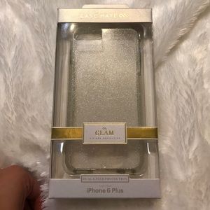 Case Mate iPhone 6plus case gold glitter (used)
