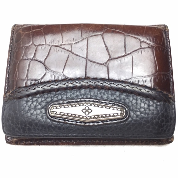 BRIGHTON VINTAGE MINI CARD CASE WITH SILVER CONCHO