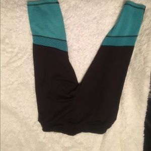 Black and blue workout pants