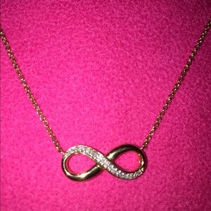 14k Gold 1/10CTW Diamond Infinity Necklace