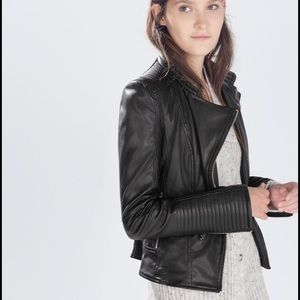 Zara TRF faux leather moto jacket