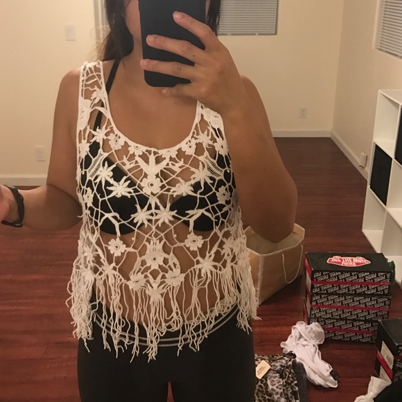 bebe Crochet tank top