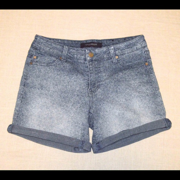 Faded Denim Patterned Shorts