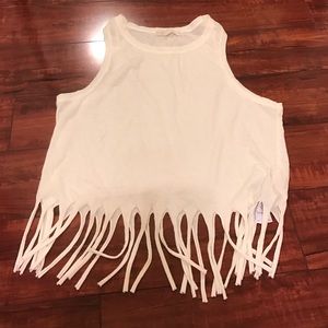 Tank top with fringe