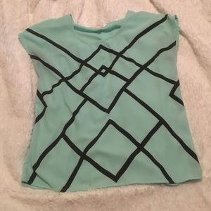 Blue and black dress shirt