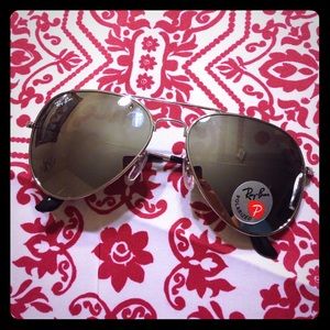 Rayban polarized sunglasses-silver lens and frame
