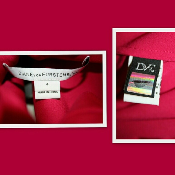 🚫SOLD🚫DVF Aurora Mini Dress in Cherry Rose - Picture 4 of 4