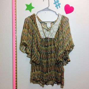 ELLA MOSS multi color sheet flowy top