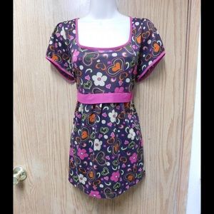 Gorgeous Multicolored Blouse W/Attached Ties