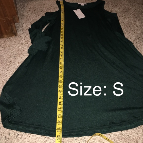 Cold Shoulder - Long Sleeve Swing Dress - Picture 3 of 4