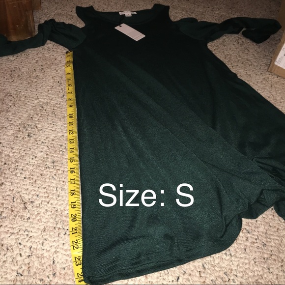 Cold Shoulder - Long Sleeve Swing Dress - Picture 4 of 4