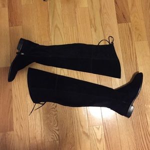 Over the knee suede boots