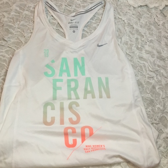 Womens White Nike San Fransisco Marathon Tank Top
