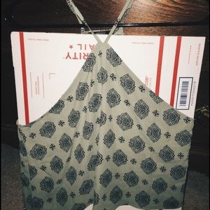 Womens Olive Green Boho Crop Top