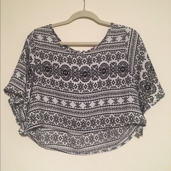 Tribal print crop top