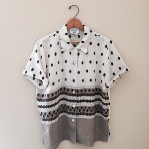 Patterned Button-Up Shirt // Short-Sleeved