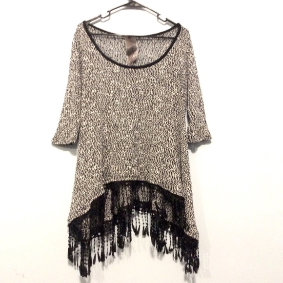 Moon Collection Tops - Moon Collection Fringe Sweater/Tunic - FIRM PRICE