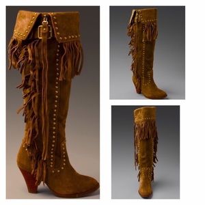 Jeffrey Campbell "Dallas" Suede Fringe Boots
