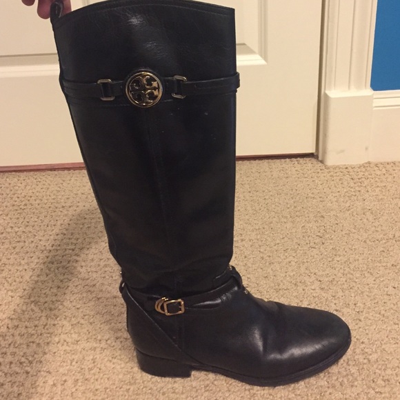 Tory Burch Calista Riding Boots Black size 9
