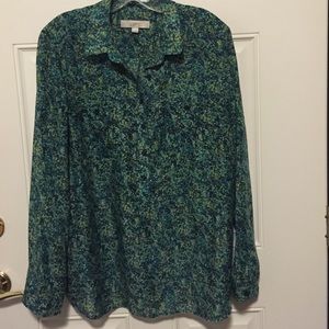 Multi colored smock style top