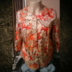 apparenza Orange,White,Floral Jacket 1X