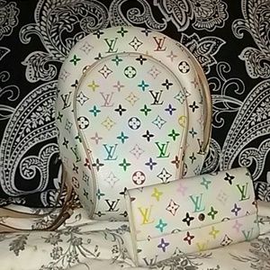 LV Monogram Multi-Color backpack set
