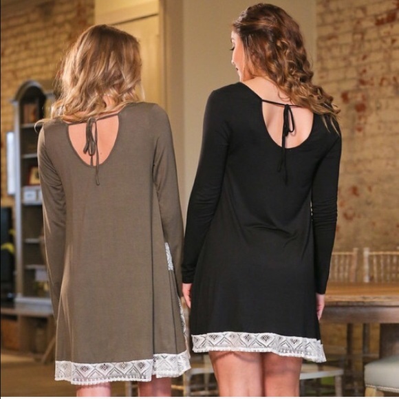 LAST ONE! (S) Olive Lace Embellished Dress - Picture 4 of 6