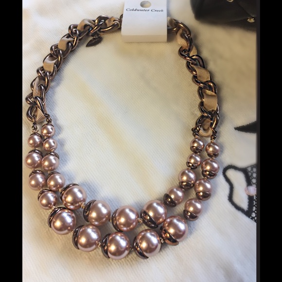 Coldwater Creek Pearl and Ribbon Necklace