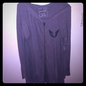 Long light weight zip up with hood