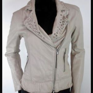 All Saints Verga Leather Jacket US 4 UK 8