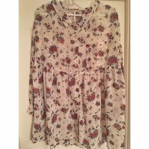 Free People Sheer Button Up Tunic
