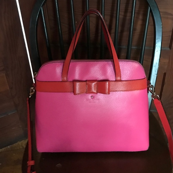 Kate Spade pink and orange bow bag
