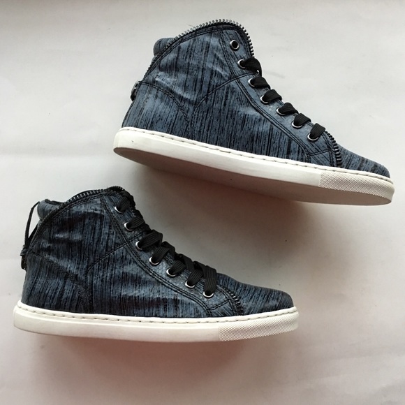 NEW SPLENDID high top fine leather gray sneakers - Picture 3 of 4