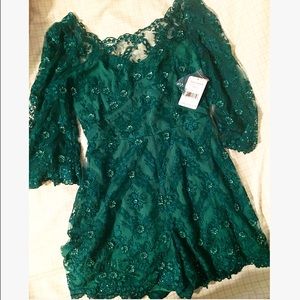 FREE PEOPLE Songbird Embellished Romper NWOT