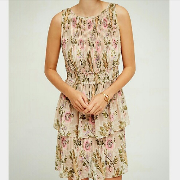 *ANTHROPOLOGIE* Tiered Pleated Floral Dress - Picture 1 of 7