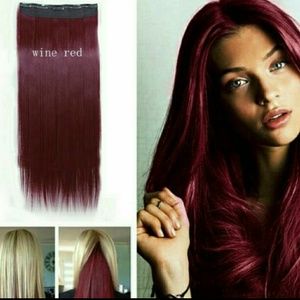 Wine red hair extensions