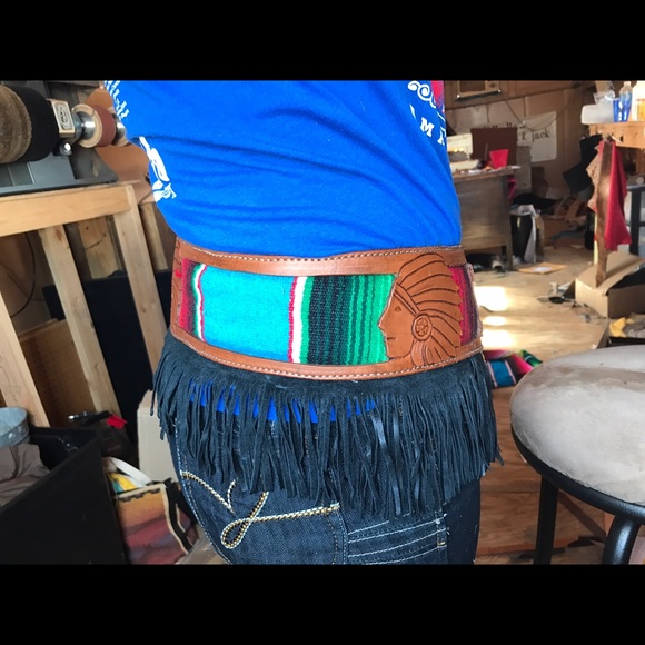 ?PRICE REDUCED?Hand Tooled Indian head belt main image 5