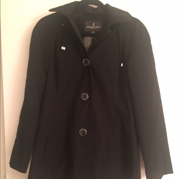 REDUCED! Black London Fog Trench Coat / Rain Coat
