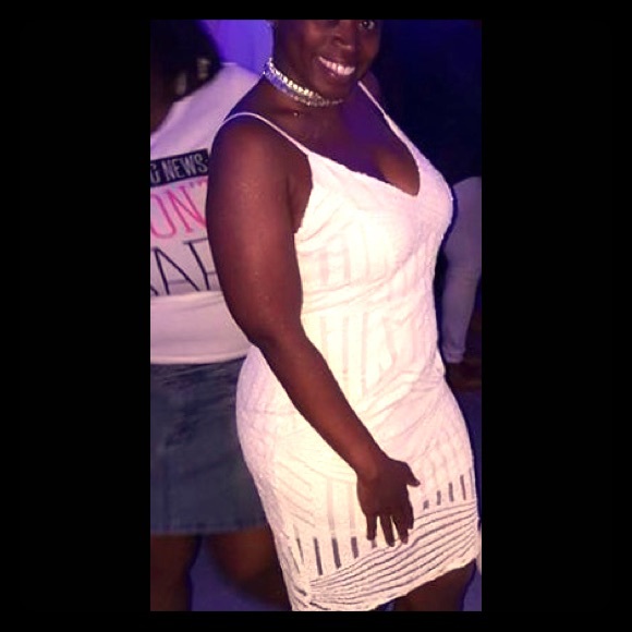 White sequin mini dress