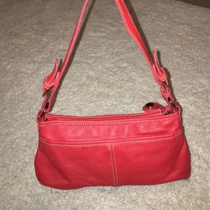 the Sak red leather purse