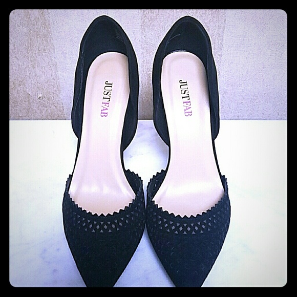 Black 4.5 inch suede heels